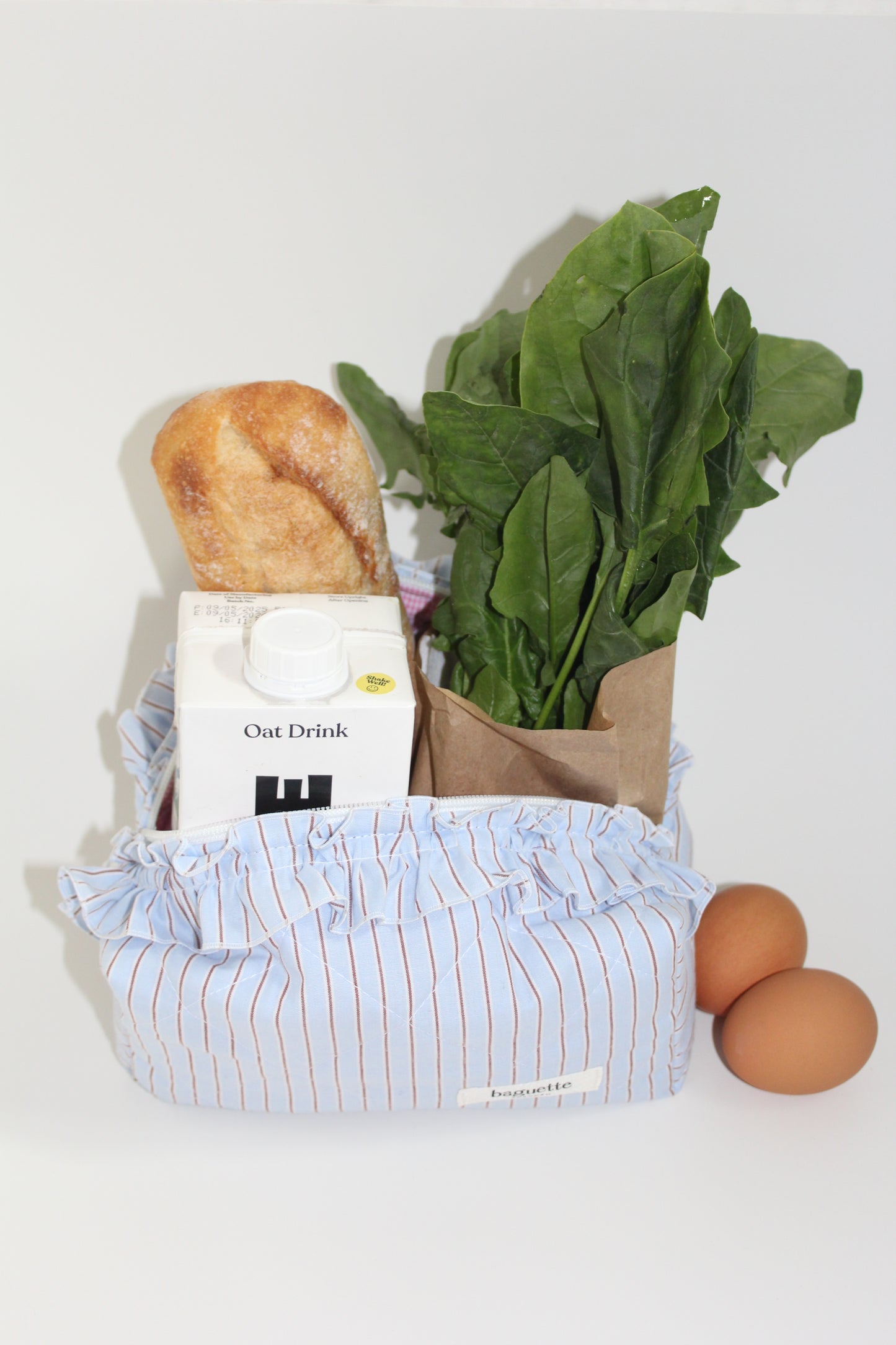 Stripped Blue Ruffles Pouch