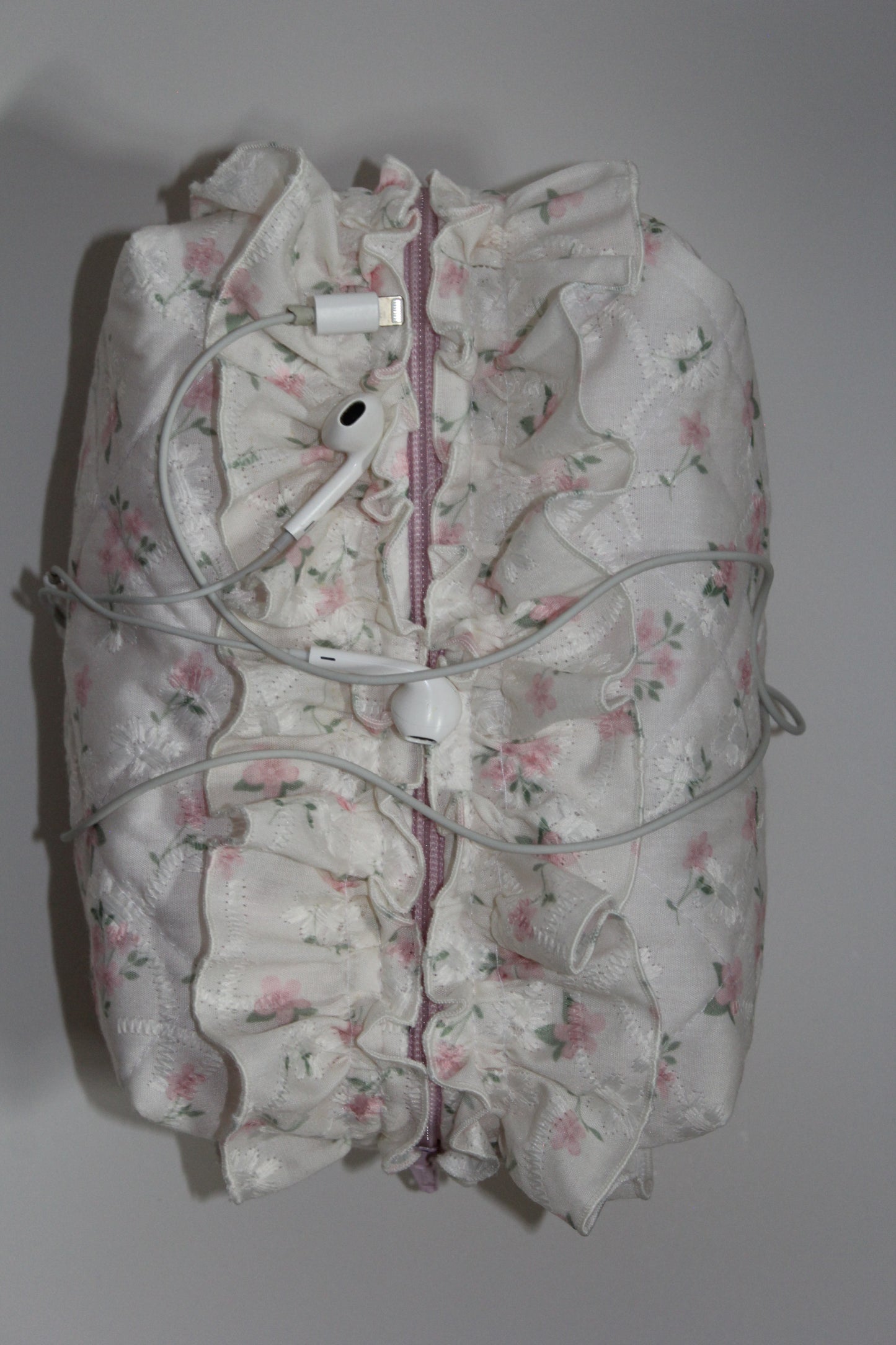 Embroidered Sakura Ruffles Pouch