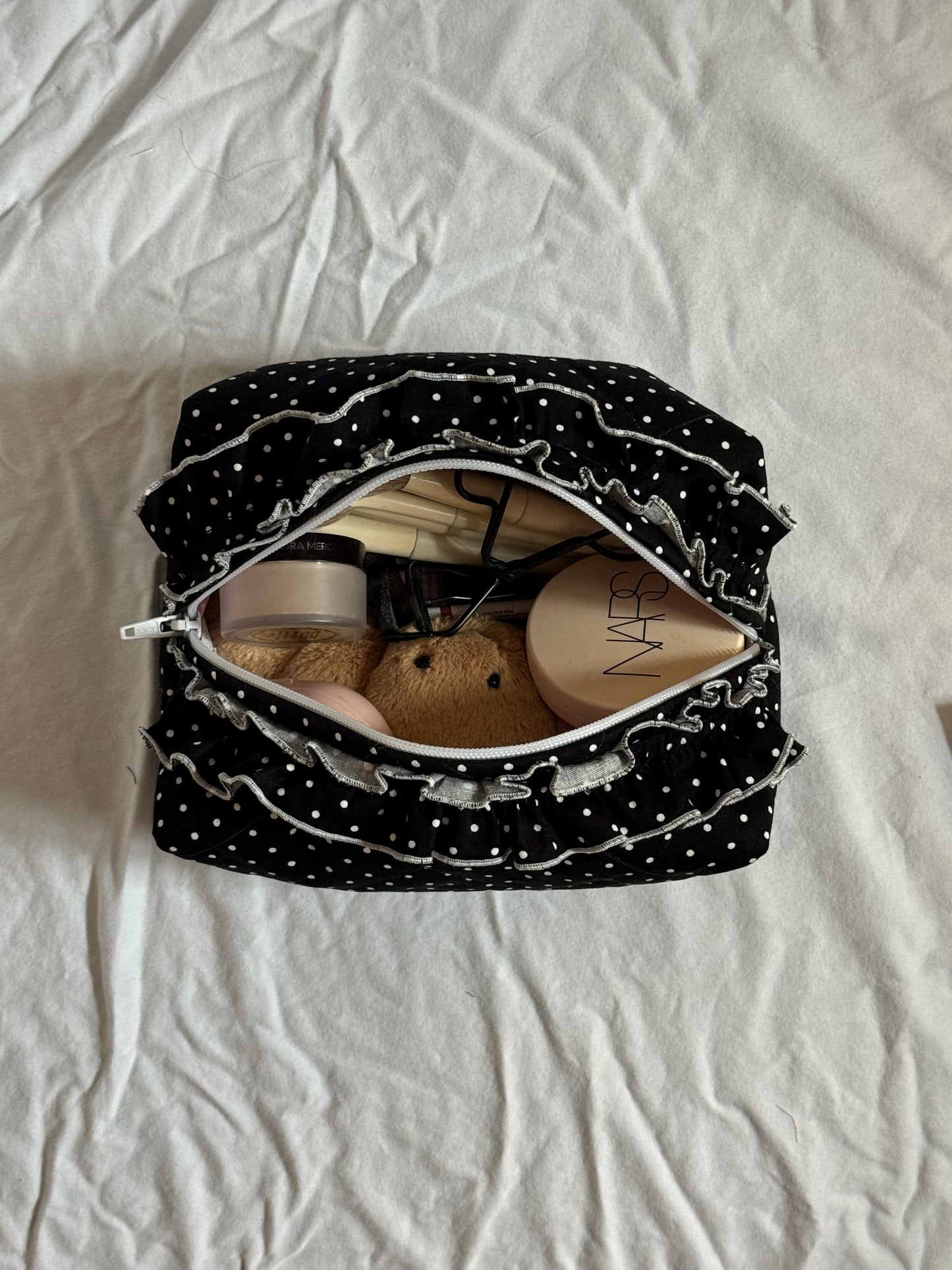 Polka Dots Ruffles Pouch